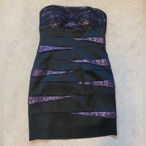 Black &purple Laura strapless dress size 6